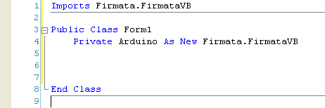 FirmataVB instance in Visual Basic form code
